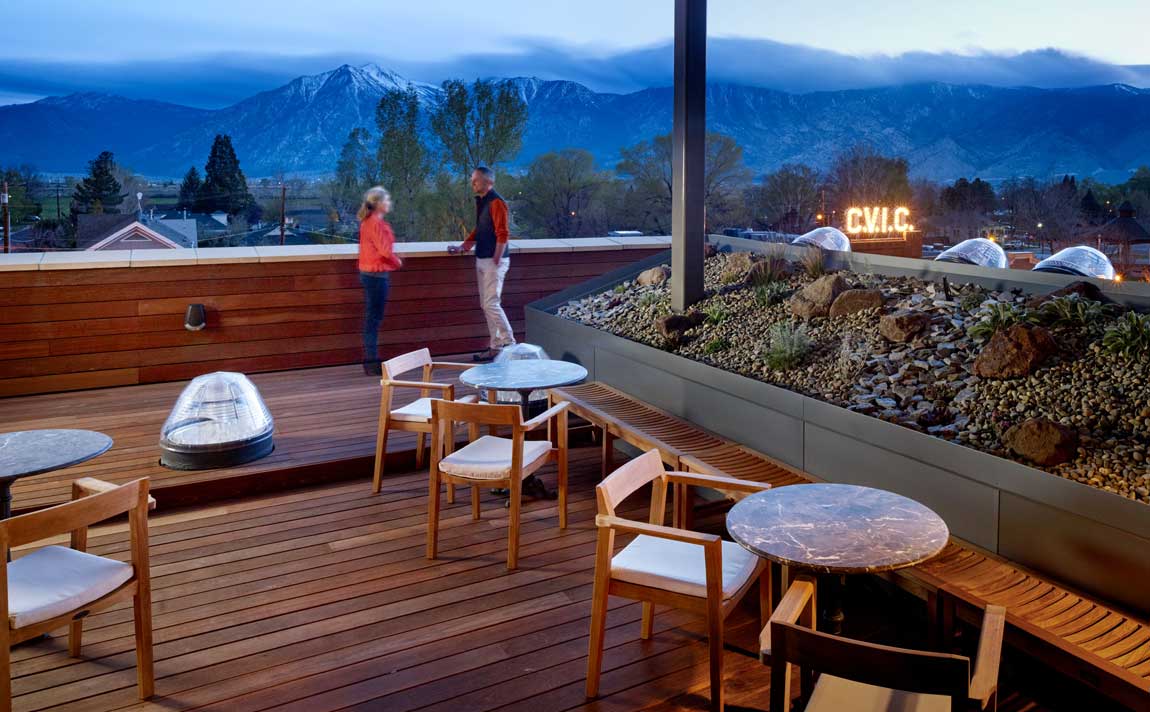 Open air spaces allow workers to get a breath of fresh air